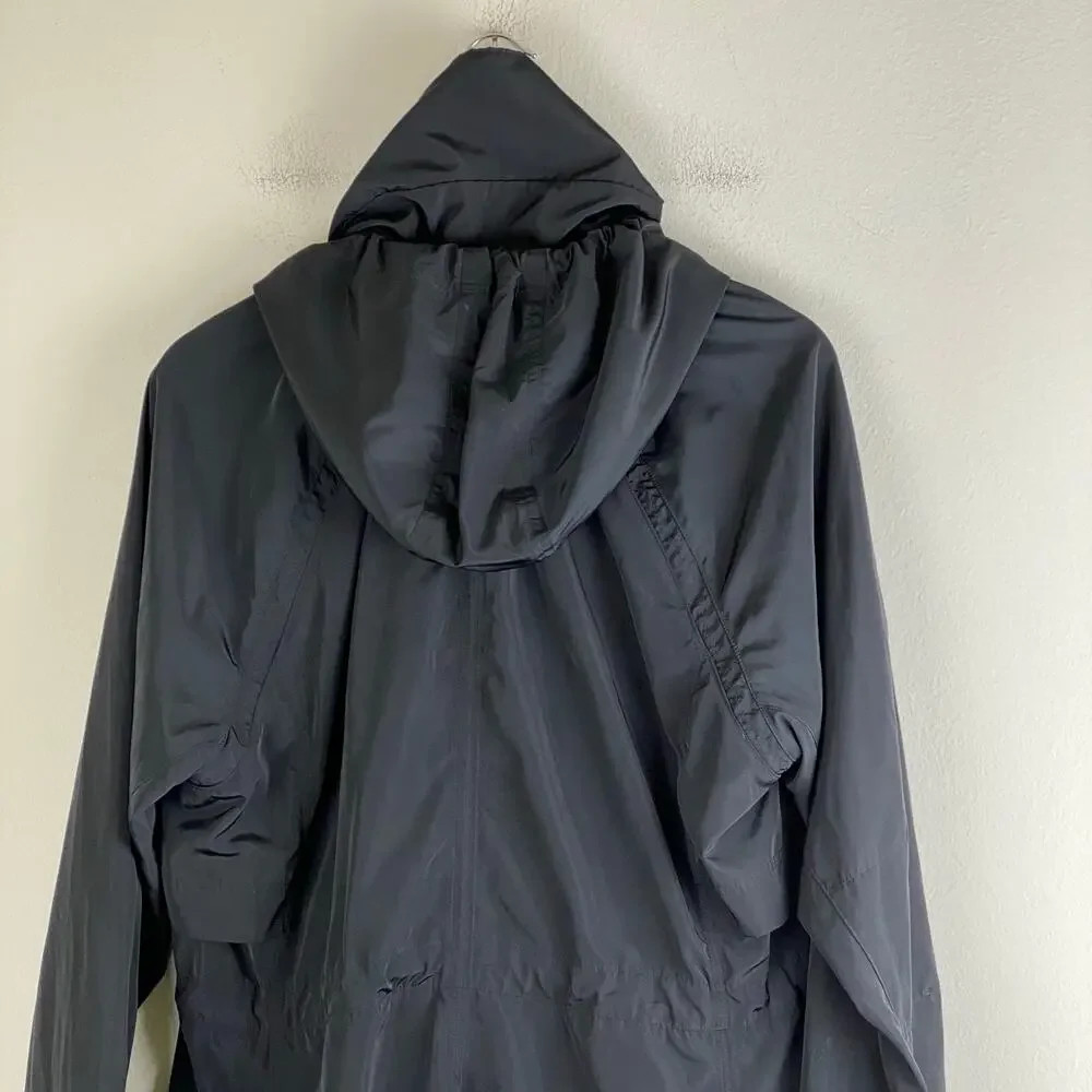 Athleta Rain Drop Jacket Black Anorak Cinch Waist Size L - Picture 9 of 14